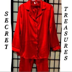 ♥️ SECRET TREASURES 2pc red satin  sleepwear set size S NWOT